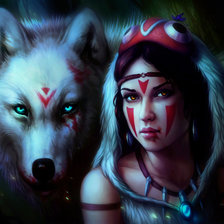 Схема вышивки «Принцесса Мононоке»