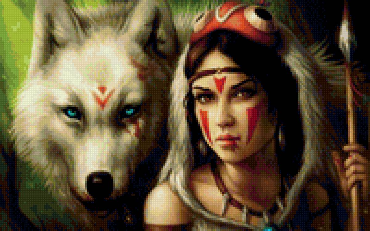 Принцесса Мононоке 2 - мононоке, волчица, принцесса - предпросмотр