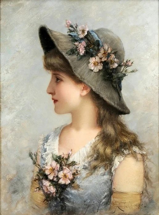 Портрет девушки. Эмиль Эйсман-Семеновский - портрет, 19 век, девушка, живопись - оригинал