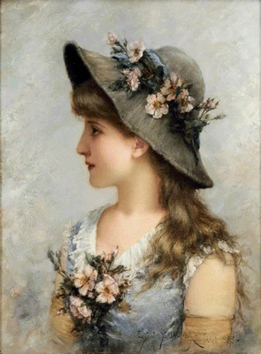 Портрет девушки. Эмиль Эйсман-Семеновский - живопись, 19 век, портрет, девушка - предпросмотр