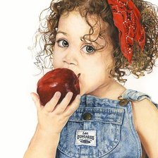 Оригинал схемы вышивки «Девочка с яблоком» (№2108550)