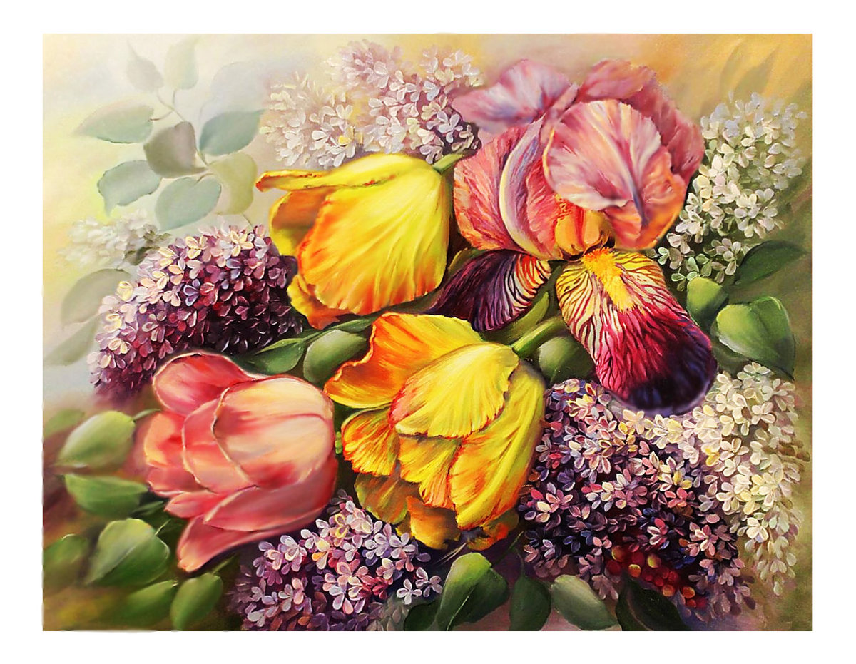 Натюрморт. - цветы, живопись., натюрморт - оригинал