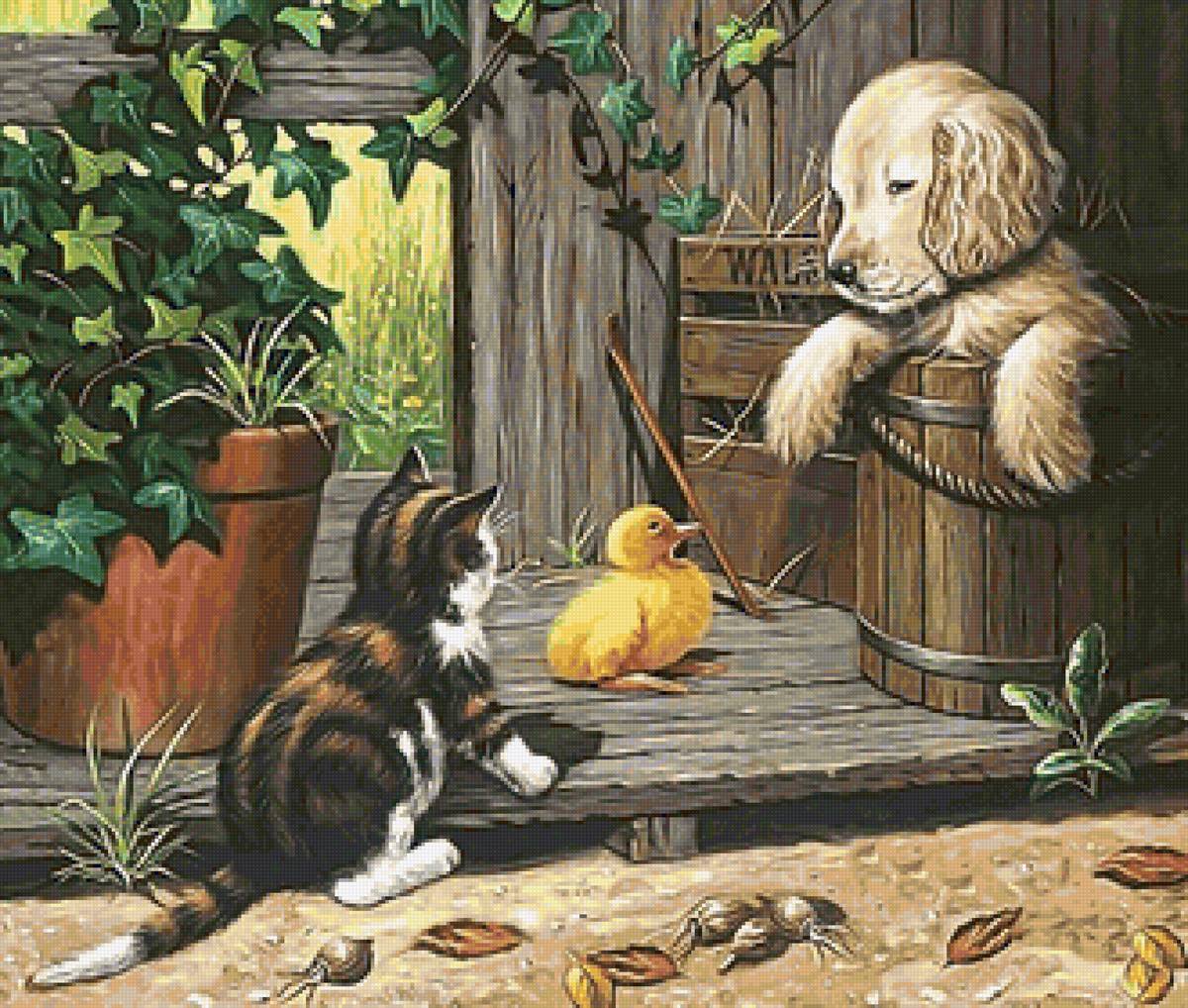 Малыши - животные, котенок, утенок, щенок - предпросмотр