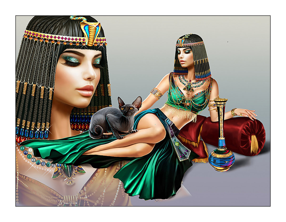 Клеопатра. - египет, клеопатра, кошка, царица - оригинал