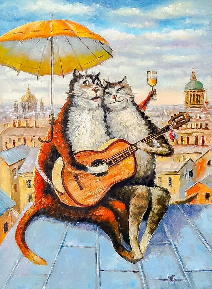 Cats in Love. - scenarys.animals.music. - оригинал