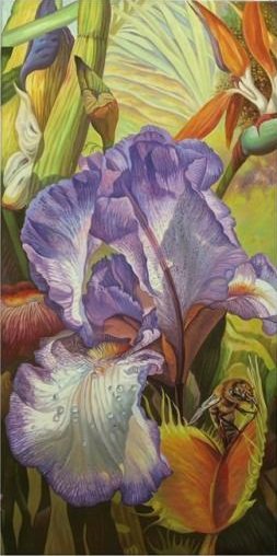 ТРИПТИХ ИРИСЫ-ЦЕНТР - триптих, диптих, парные картины - оригинал