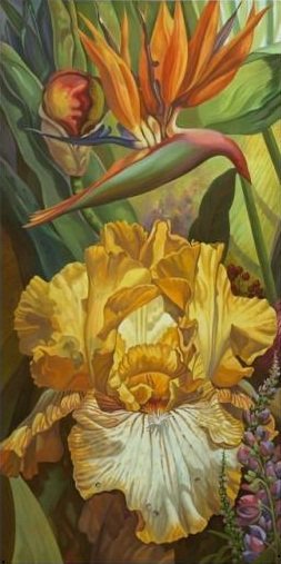 ТРИПТИХ ИРИСЫ-ЛЕВАЯ - триптих, парные картины, диптих - оригинал