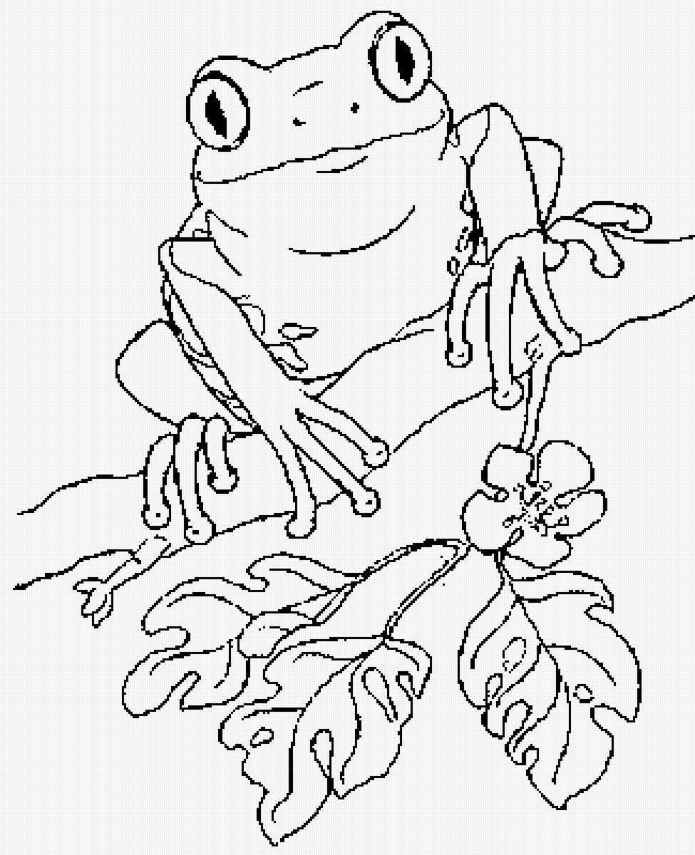 Лягушечка контурная - монохром - предпросмотр