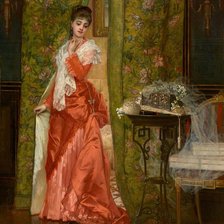 Оригинал схемы вышивки «Дама в красном. Ян Франс Верхас» (№2111923)