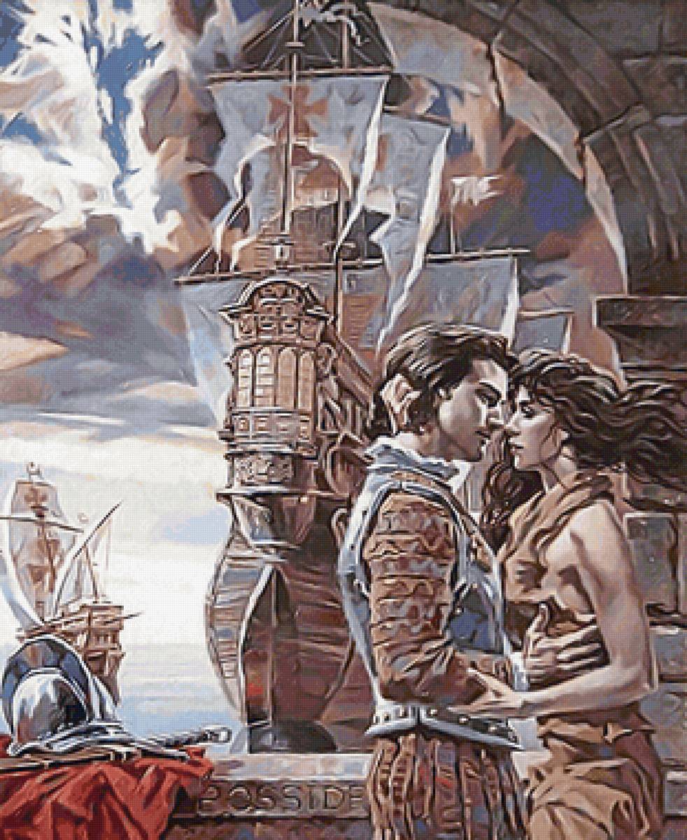 №2112004 - влюбленные, люди, корабль, пара, живопись - предпросмотр