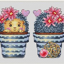 Схема вышивки «Ёжик в горшочке»