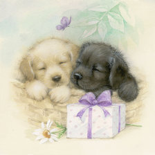 Схема вышивки «Щенки»