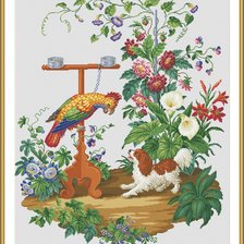 Схема вышивки «попугай»
