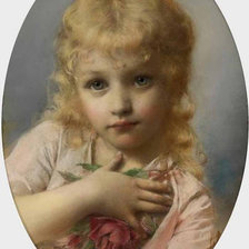 Схема вышивки «Девочка с цветком. Николай Бодаревский»