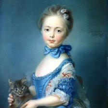 Оригинал схемы вышивки «Девочка с кошкой. Жан Батист Перронно» (№2112784)