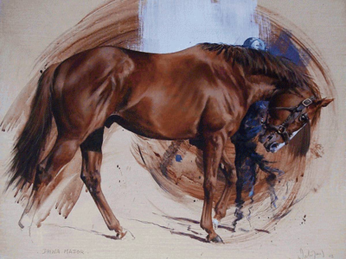 художник Hubert de Watrigant - лошади, художники, конный спорт, животные - предпросмотр