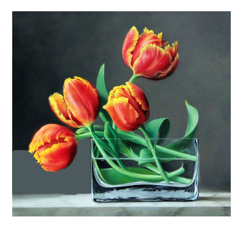Тюльпаны. - натюрморт, живопись., цветы - оригинал