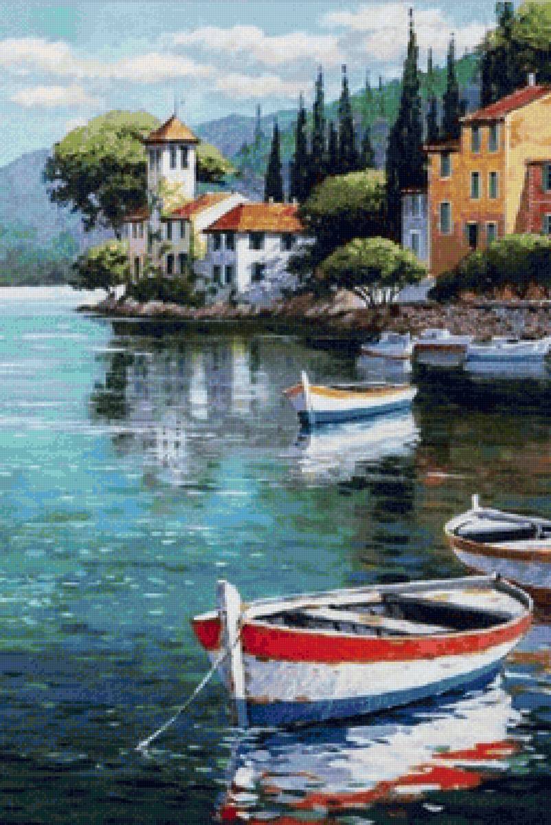 Город у моря - город, пейзаж, море, лето - предпросмотр