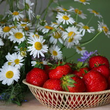 Схема вышивки «Мисочка клубники»