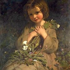 Оригинал схемы вышивки «Девочка с полевыми цветами. Софи Жанжамбр Андерсон» (№2114060)