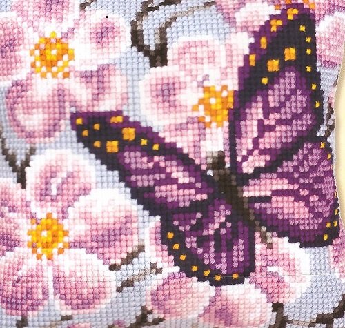 бабочка на подушку - схема для подушки - оригинал