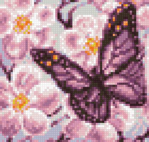 бабочка на подушку - схема для подушки - предпросмотр