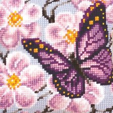 Схема вышивки «бабочка на подушку»