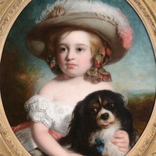 Оригинал схемы вышивки «Девочка с собакой. Чарльз Бакстер» (№2115048)