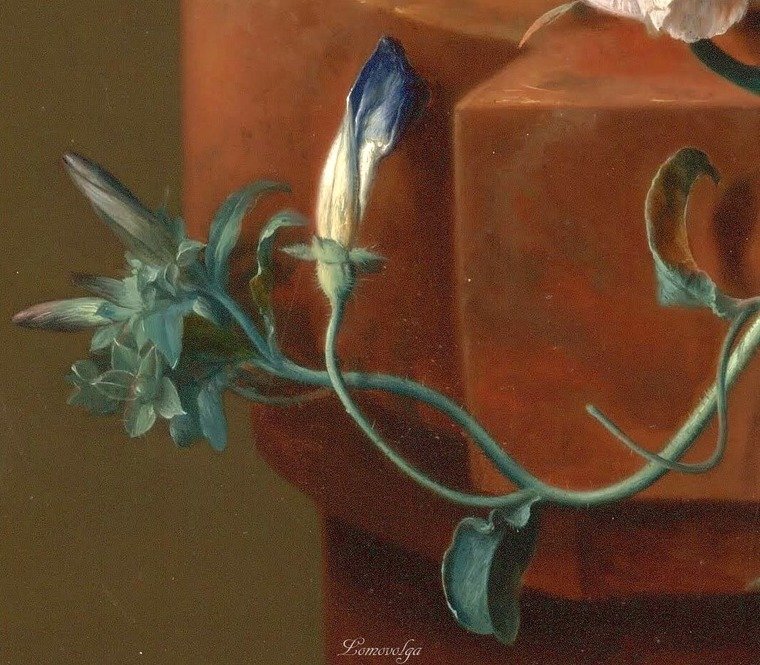 ЯН ВАН ХЕЙСУМ. БУКЕТ ЦВЕТОВ В ТЕРРАКОТОВОЙ ВАЗЕ С ГНЕЗДОМ-10 - парные картины, цветы - оригинал