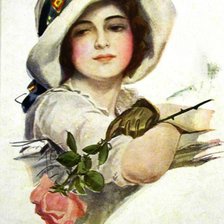 Оригинал схемы вышивки «Дама с розой. Харрисон Фишер» (№2115635)