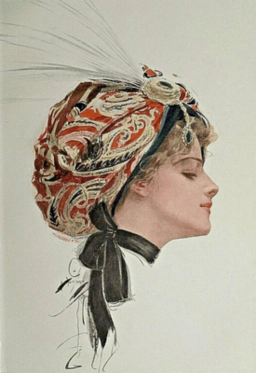 Дама в тюрбане. Харрисон Фишер - живопись, дама, женщина, портрет, девушка, 19 век - предпросмотр