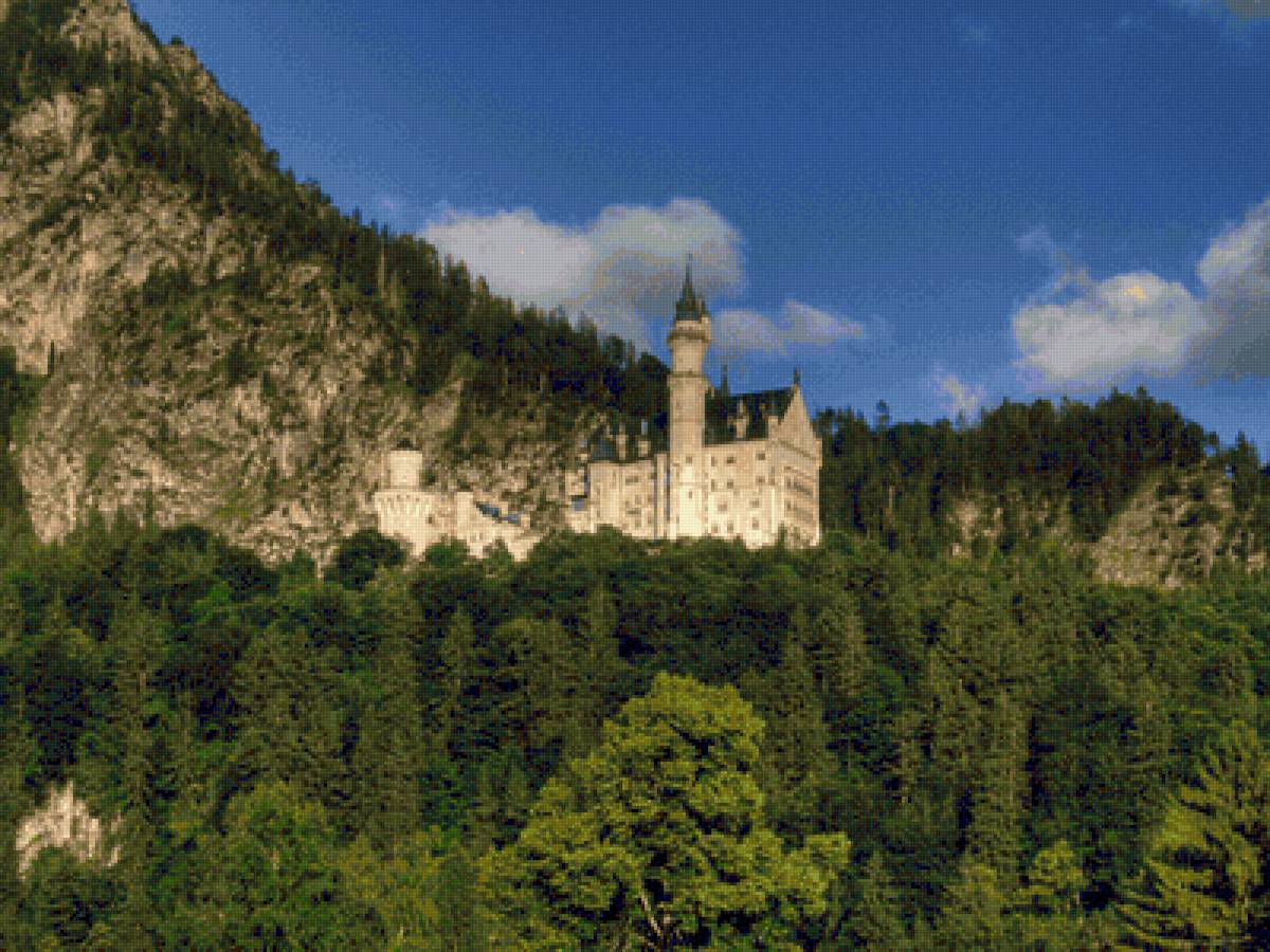 Замок возле горы - гора, замок - предпросмотр