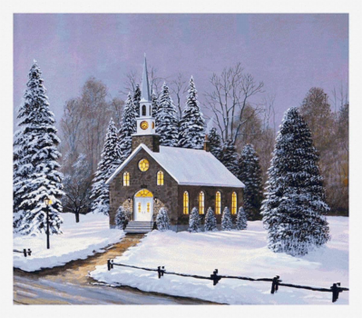 №2116162 - зима, пейзаж, церковь - предпросмотр