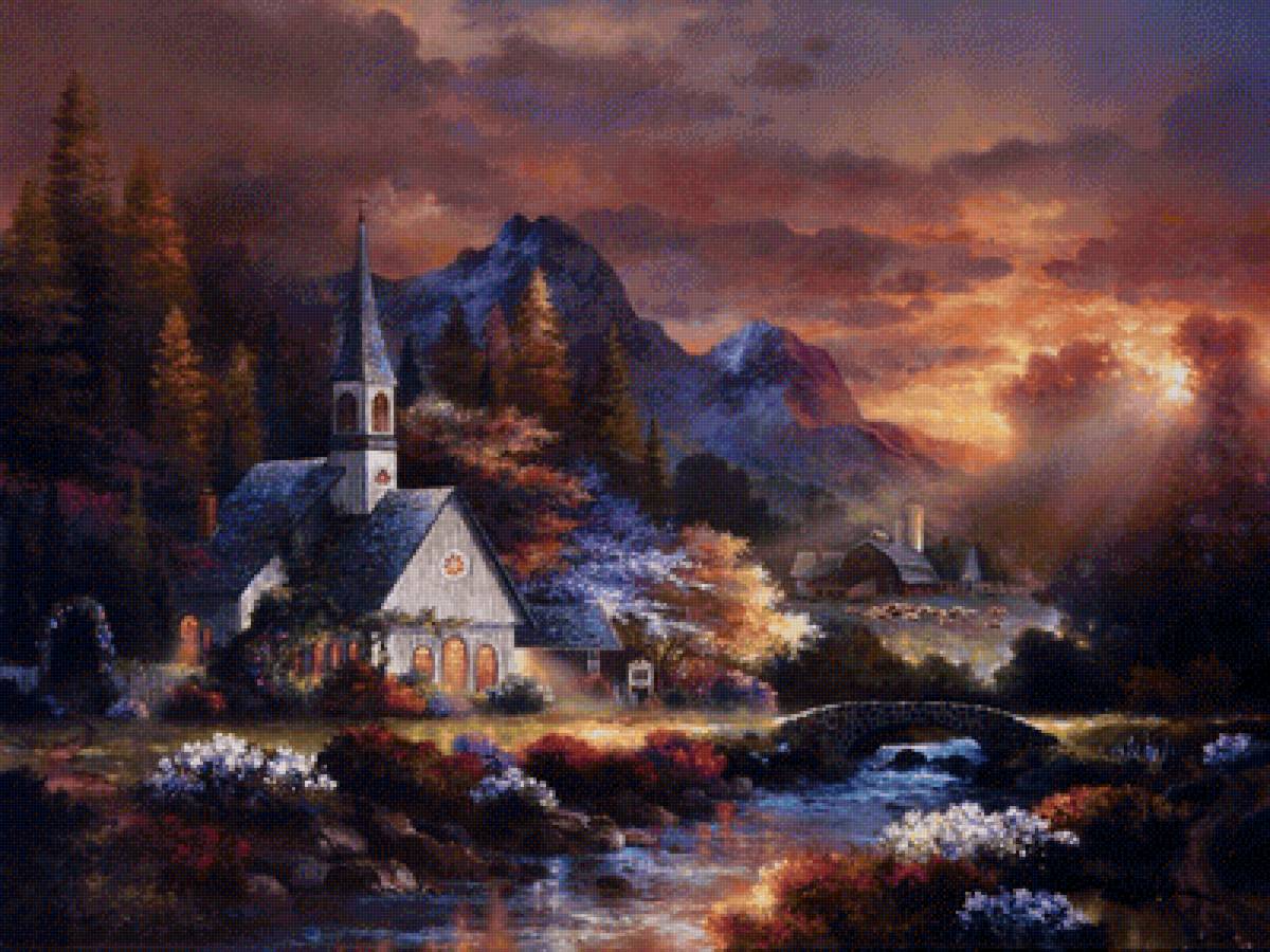 Домик - дом, природа пейзаж - предпросмотр