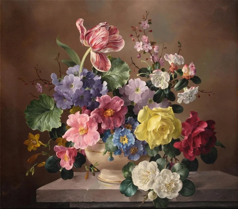 Букет. Харольд Клейтон - живопись, ваза, цветы, натюрморт - оригинал