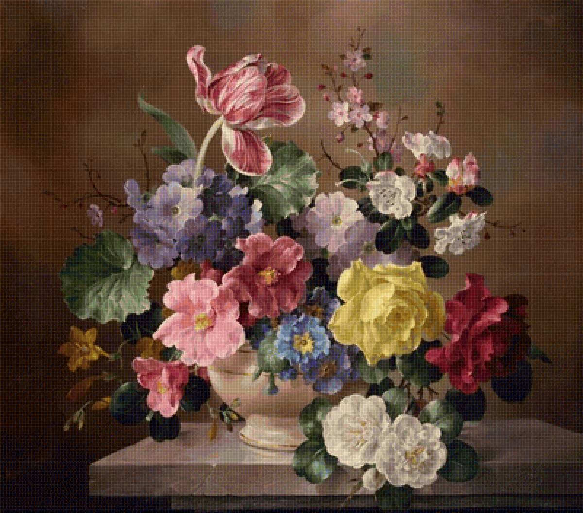 Букет. Харольд Клейтон - натюрморт, ваза, живопись, цветы - предпросмотр