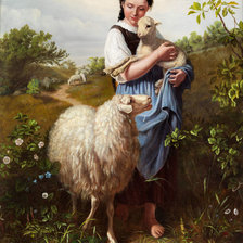 Схема вышивки «Пастушка. Адольф Эберле»