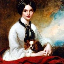 Оригинал схемы вышивки «Агнес Уилсон. Девушка с собачкой» (№2117552)