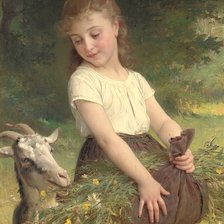 Схема вышивки «Эмиль Мунье. Пастушка»