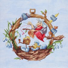 Баба яга за вышивкой