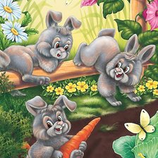 Схема вышивки «Зайки на огороде»