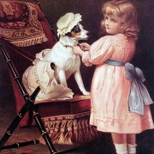 Девочка с собакой. Чарльз Бартон Барбер