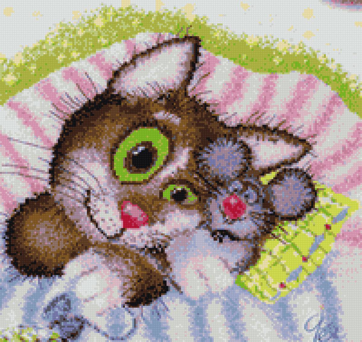 кис с мышем - коты - предпросмотр