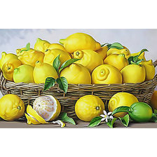 Корзина с лимонами.
