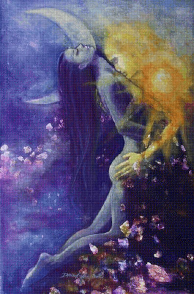 Поцелуй Луны и Солнца - луна, солнце, поцелуй - предпросмотр