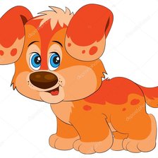 Схема вышивки «рыжий щенок»