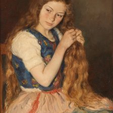 Оригинал схемы вышивки «Девушка с распущенными волосами» (№2119388)