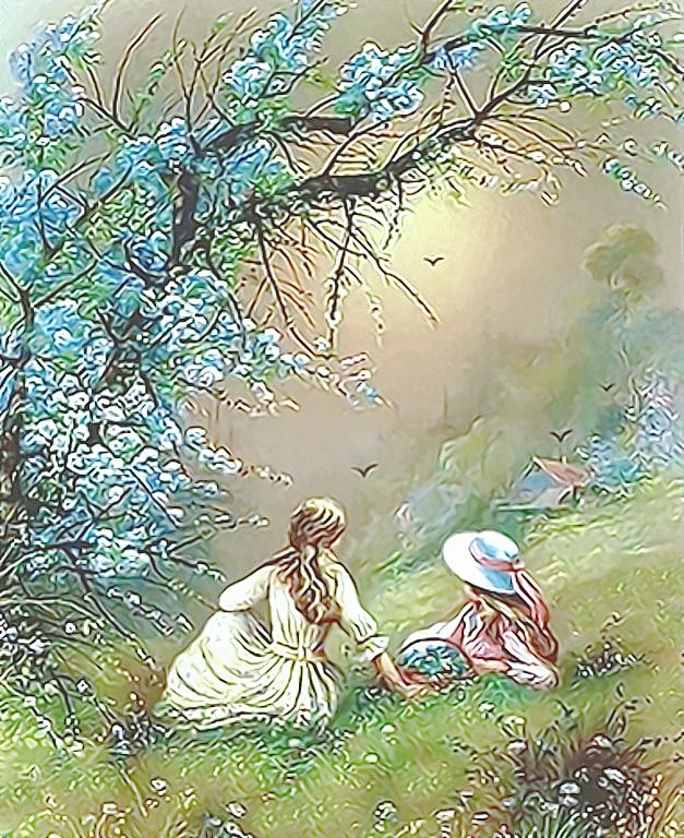 №2119559 - дерево, цветы, девушки, люди - оригинал