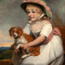 Схема вышивки «EDWARD FRANCIS BURNEY. Девочка с собакой»