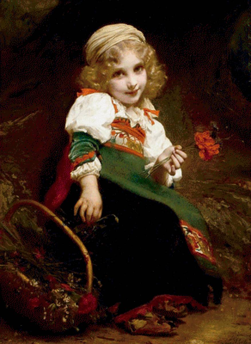 Портрет девочки. Этьен Адольф Пиот - портрет, девочка, живопись, 19 век - предпросмотр